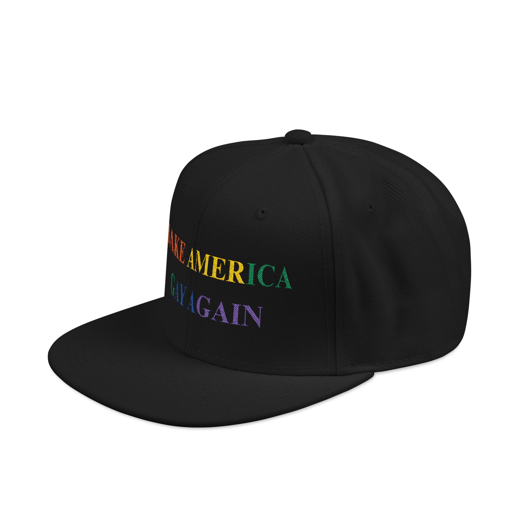 Embroidered Snapback Hat, Make America Gay Again Political Parody Cap, LGBT Pride Gift, LGBTQ+ Activist Headwear, Funny MAGA Spoof Beanie,