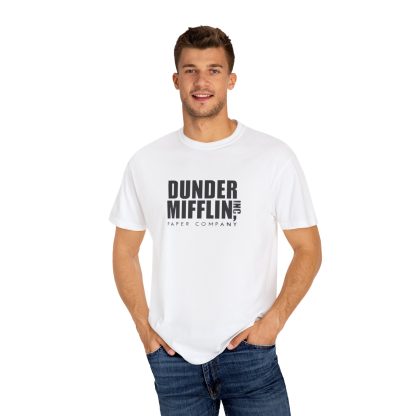 Dunder Mifflin Paper Company,  Unisex Garment-Dyed T-shirt, TV Show Tee, Vintage Plane Top, The Office Gift, Travel Shirt - Image 4