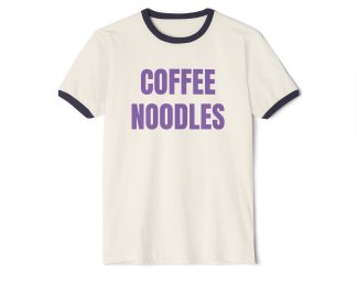Coffee Noodles. Penny Tee.Unisex Cotton Ringer T-Shirt