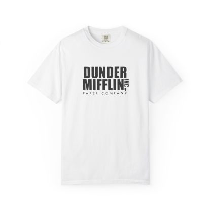 Dunder Mifflin Paper Company,  Unisex Garment-Dyed T-shirt, TV Show Tee, Vintage Plane Top, The Office Gift, Travel Shirt