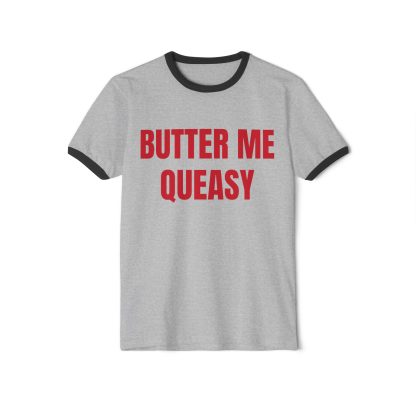 BUTTER MY QUEASY. Penny Tee.Unisex Cotton Ringer T-Shirt - Image 5