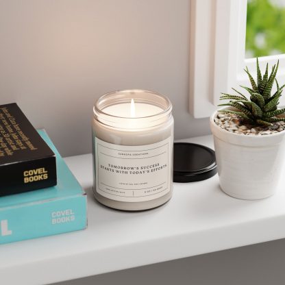 Tomorrow's success starts with today's efforts. Scented Soy Candle, 9oz - Image 8