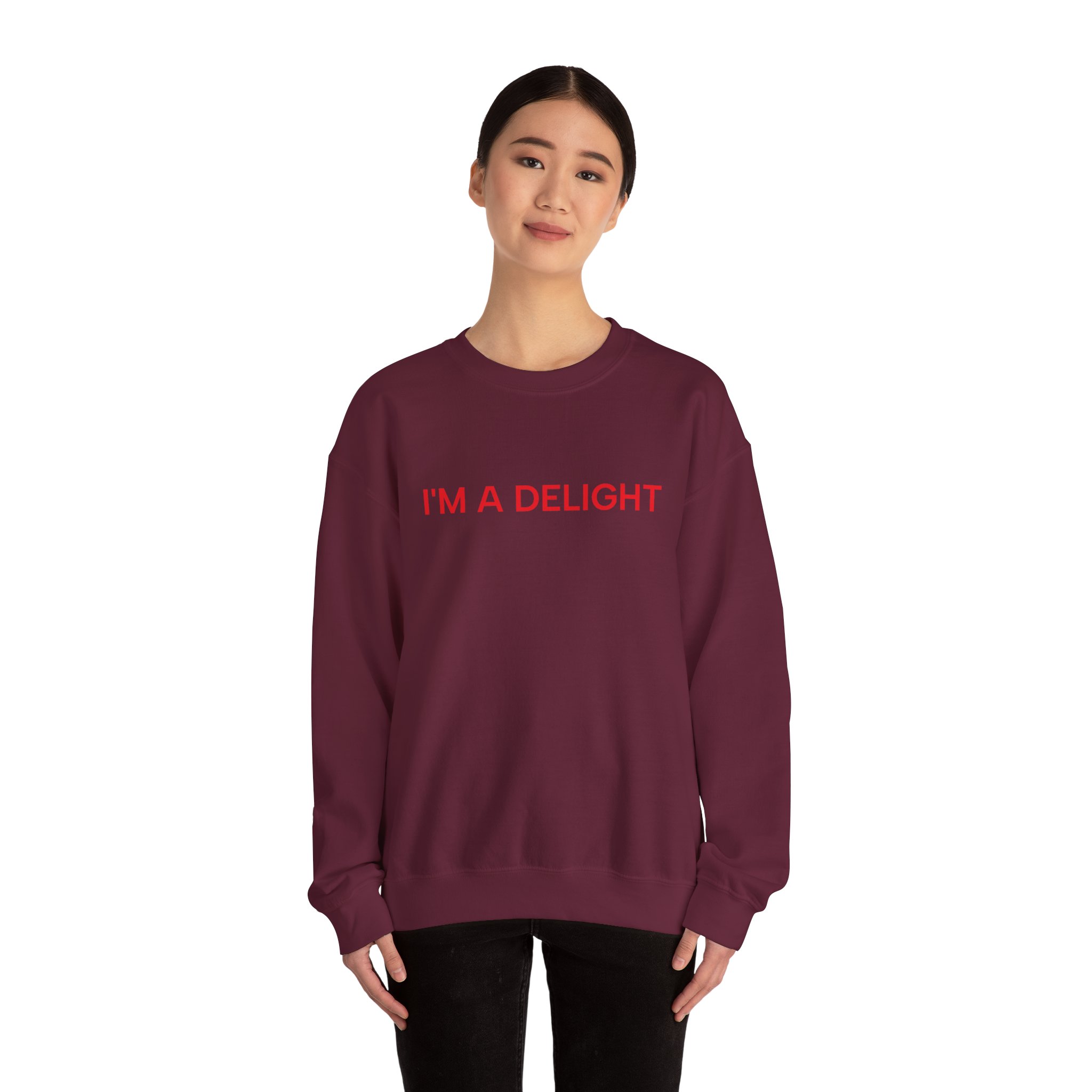 I'm a Delight Sweatshirt, Funny Cozy Graphic Pullover - Image 8