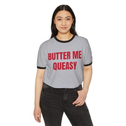 BUTTER MY QUEASY. Penny Tee.Unisex Cotton Ringer T-Shirt - Image 7