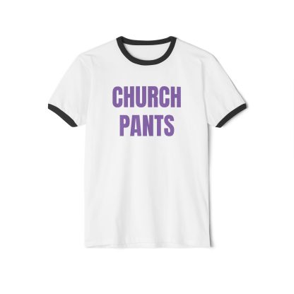 CHURCH PANTS. Penny Tee.Unisex Cotton Ringer T-Shirt - Image 4