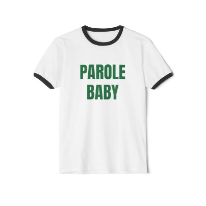 Parole Baby. Penny Tee.Unisex Cotton Ringer T-Shirt - Image 4