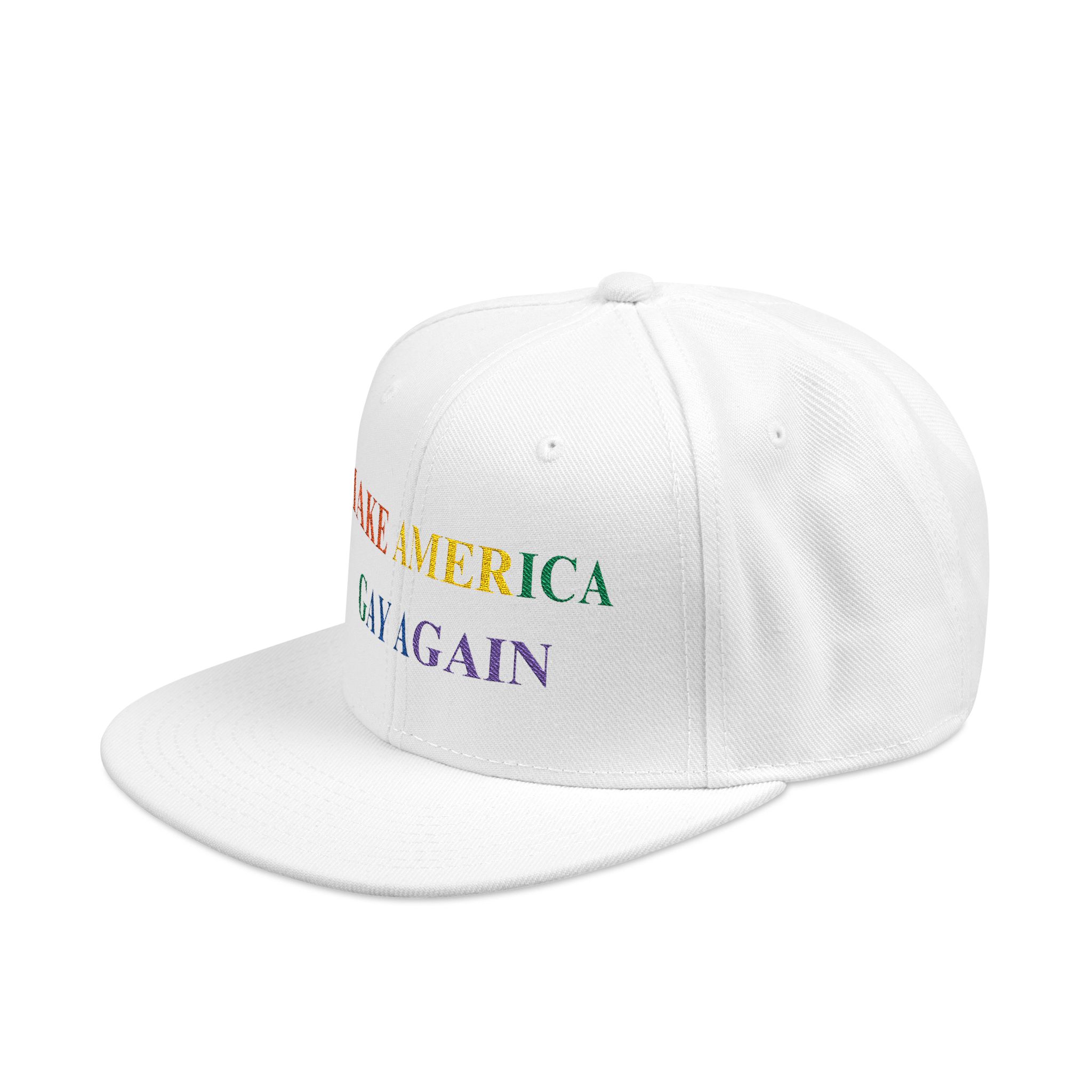 Embroidered Snapback Hat, Make America Gay Again Political Parody Cap, LGBT Pride Gift, LGBTQ+ Activist Headwear, Funny MAGA Spoof Beanie, - Image 5