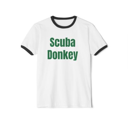 Scuba Donkey. Penny Tee.Unisex Cotton Ringer T-Shirt - Image 4