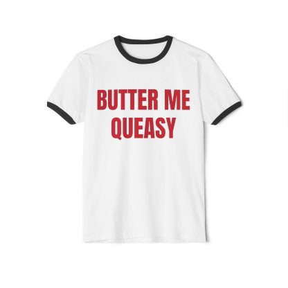 BUTTER MY QUEASY. Penny Tee.Unisex Cotton Ringer T-Shirt - Image 13